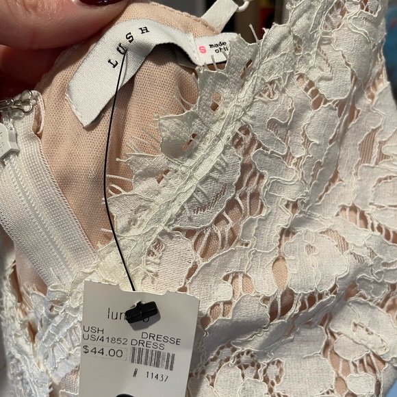 Luna B Lace Silhouette White Mini Dress - Picture 2 of 4